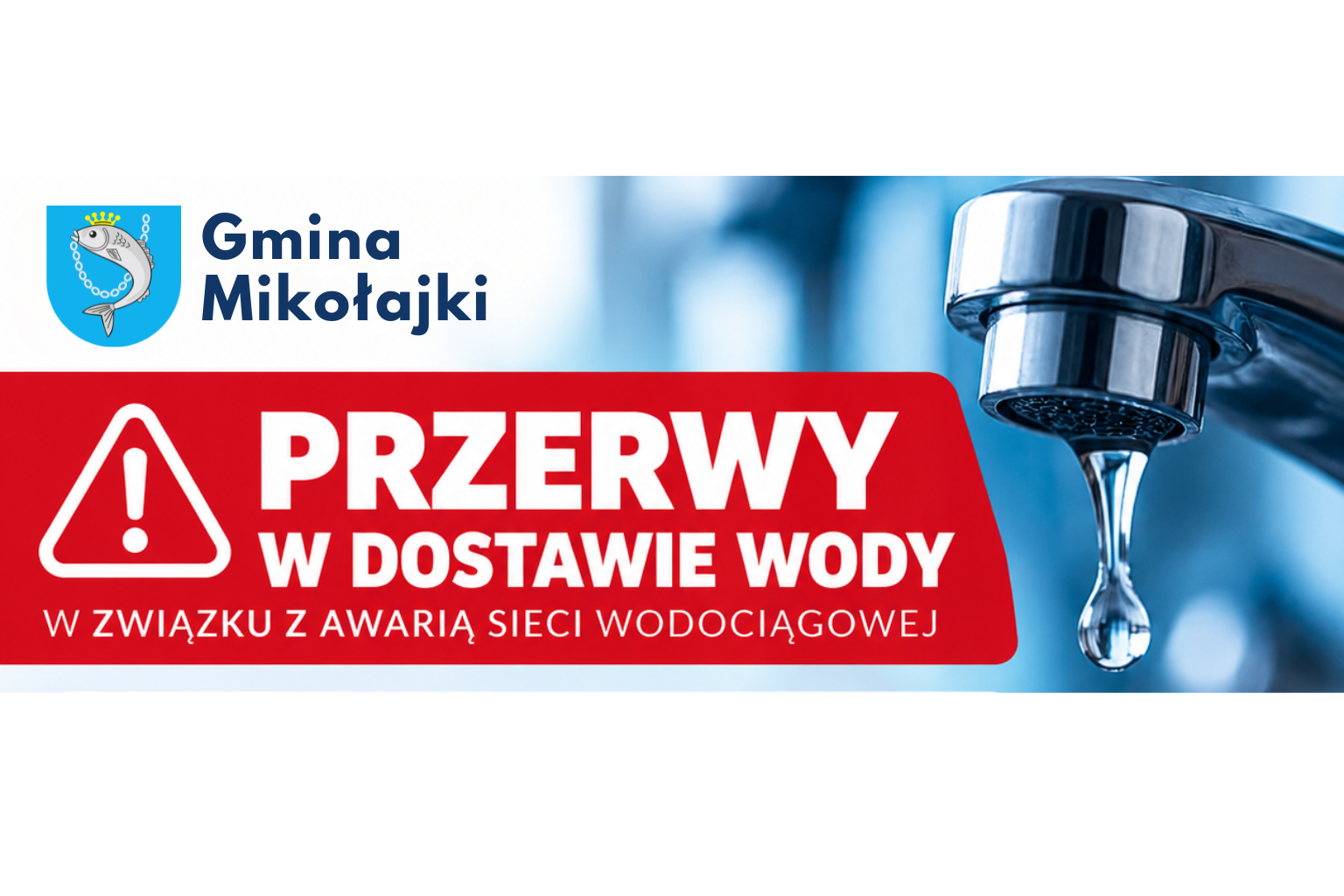 Przerwy w dostawie wody w Mikołajkach i miejscowości Stawek