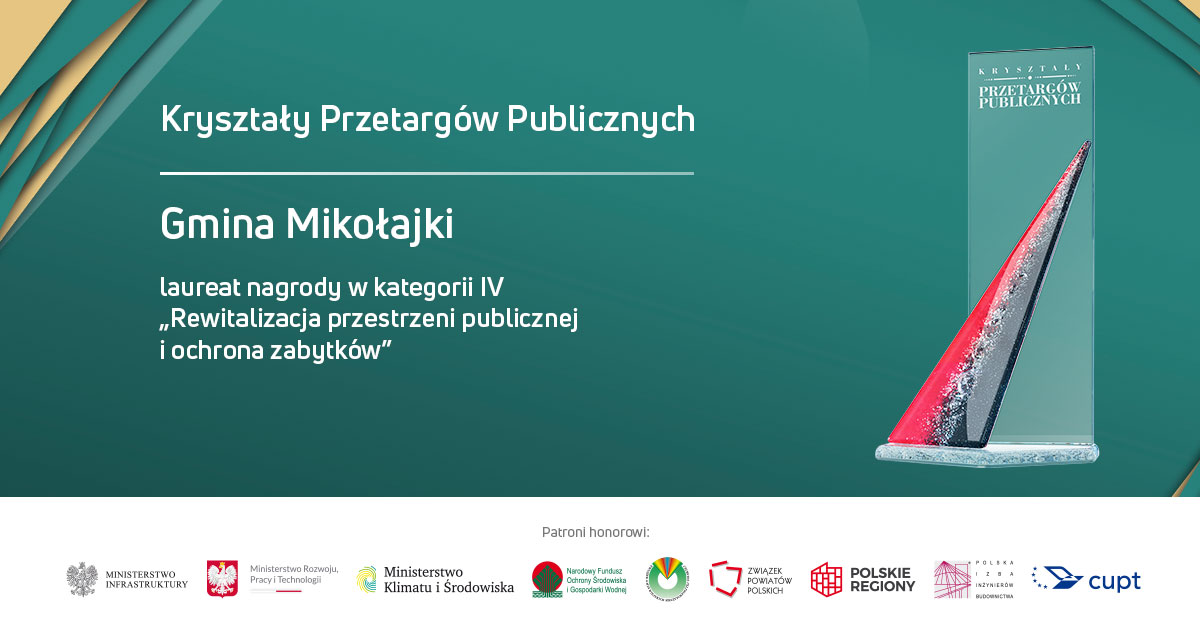 Mikołajska promenada laureatem „Kryształów Przetargów Publicznych”