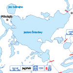 Mapa żeglarska sieci energetycznej Wielkich Jezior Mazurskich